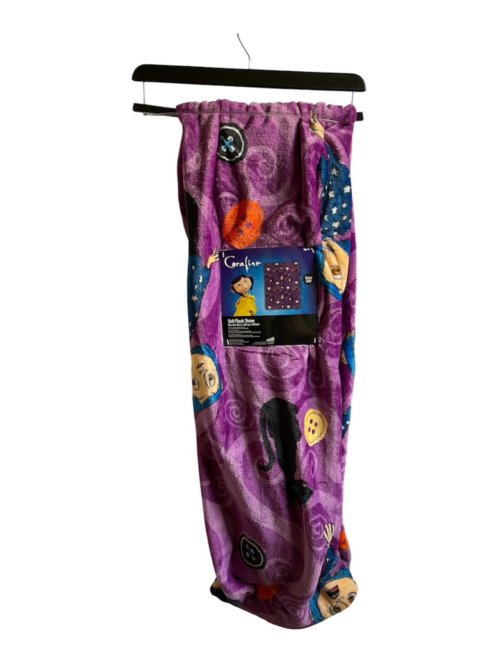 Viral Coraline Purple Plush Throw Blanket 50 x 70 - NWT **